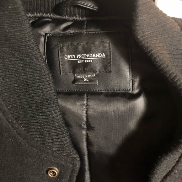 Men’s obey letterman jacket. - Picture 3 of 3